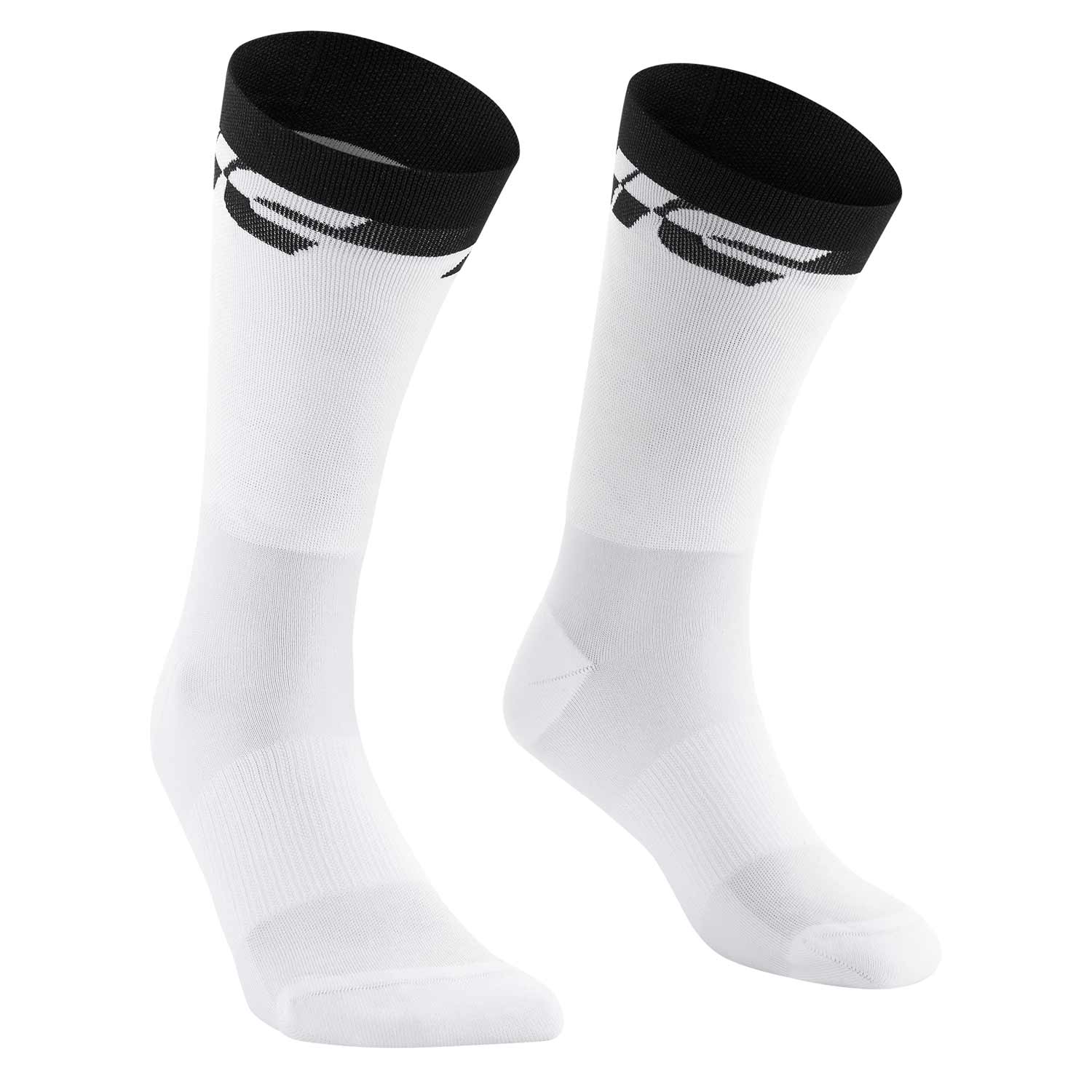 Mavic Ksyrium high cycling socks with cushioning and antibacterial protection, featuring anatomical fit and breathable fabric.