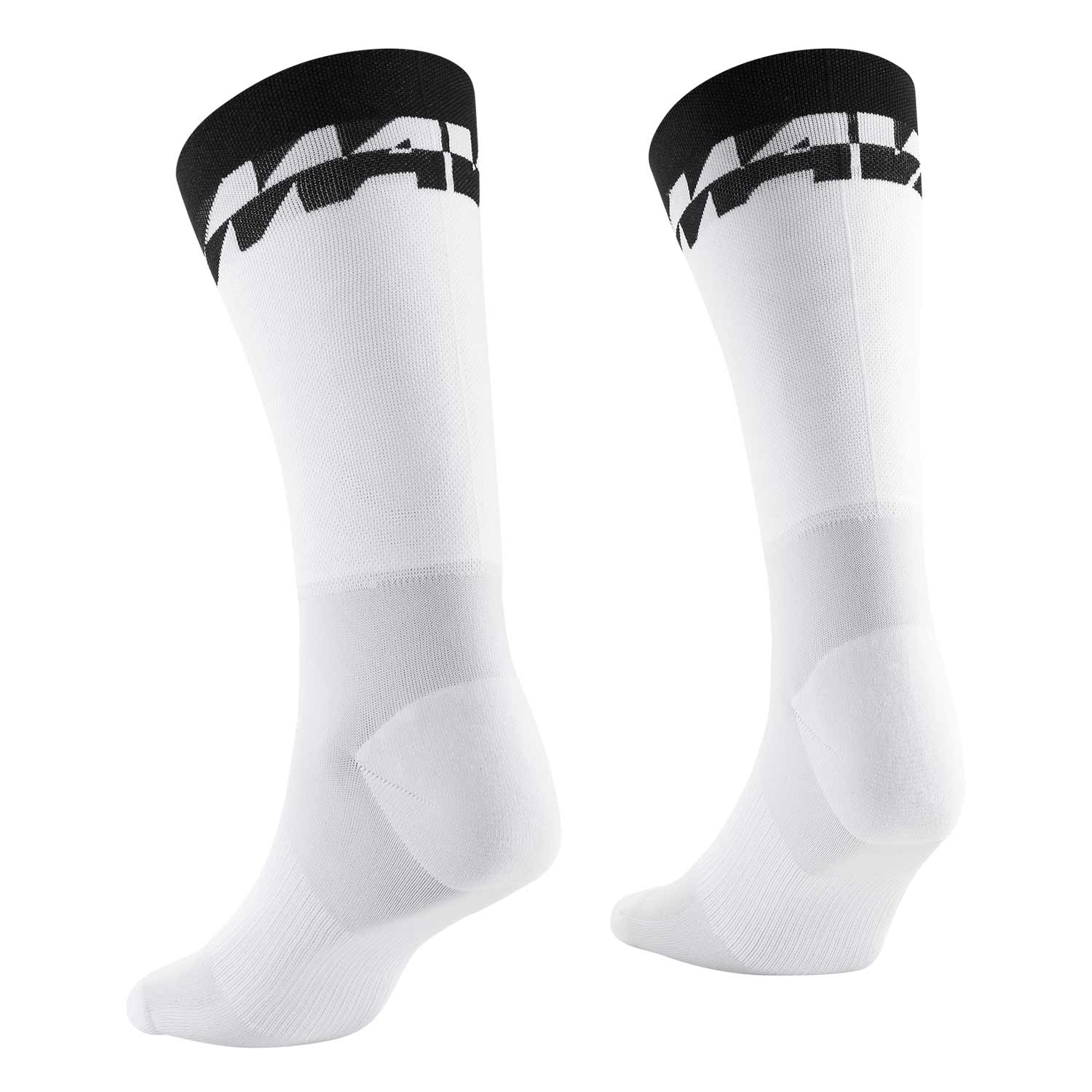 Mavic Ksyrium high cycling socks with cushioning and antibacterial protection, featuring anatomical fit and moisture-wicking fabric.