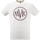 Mavic Heritage Logo T-Shirt made of organic cotton, casual crewneck in white with black logo design, comfortable clothing for everyday wear.