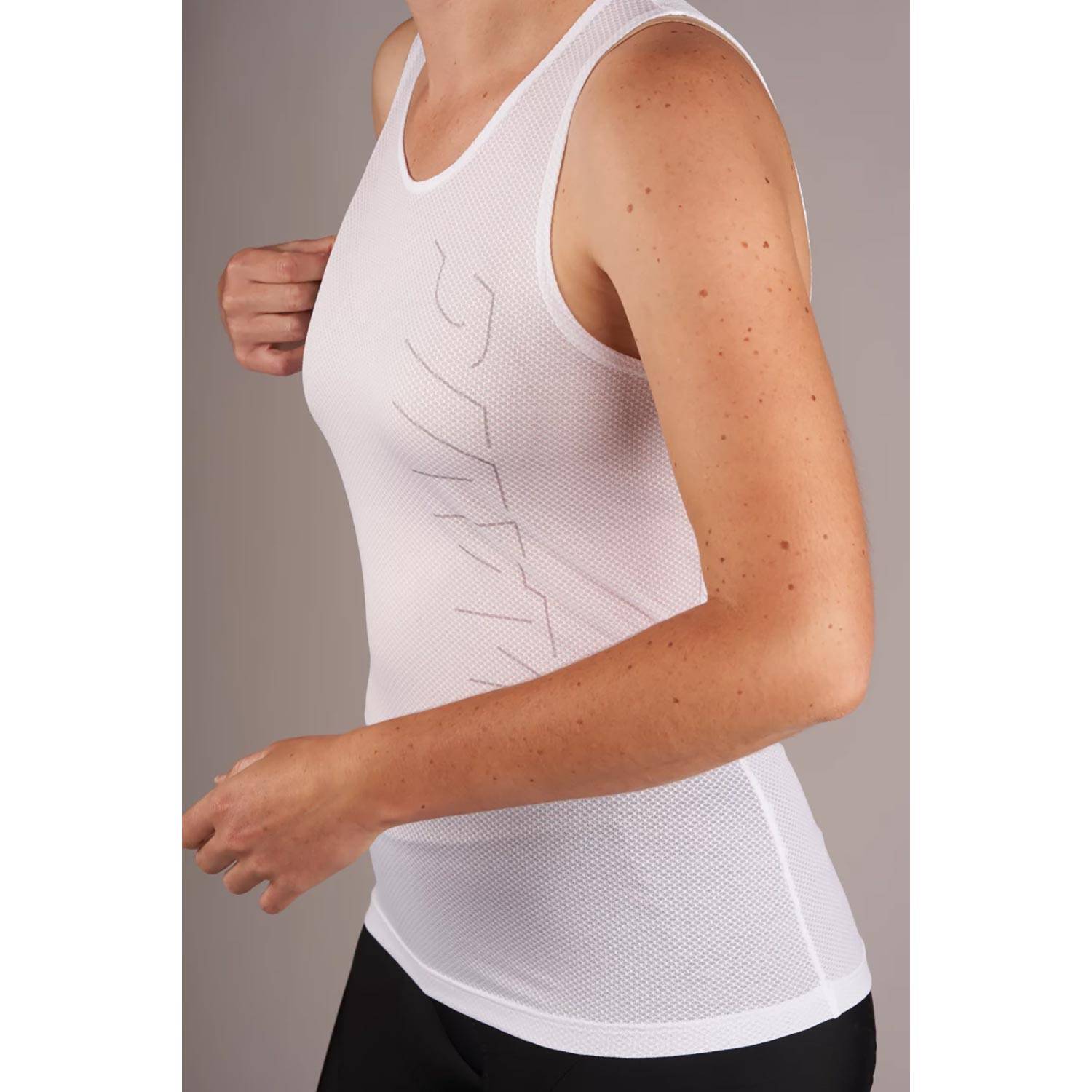 Mavic Hot Ride+ SL Women's sleeveless cycling base layer showing breathable fabric and fitted design for active riding.