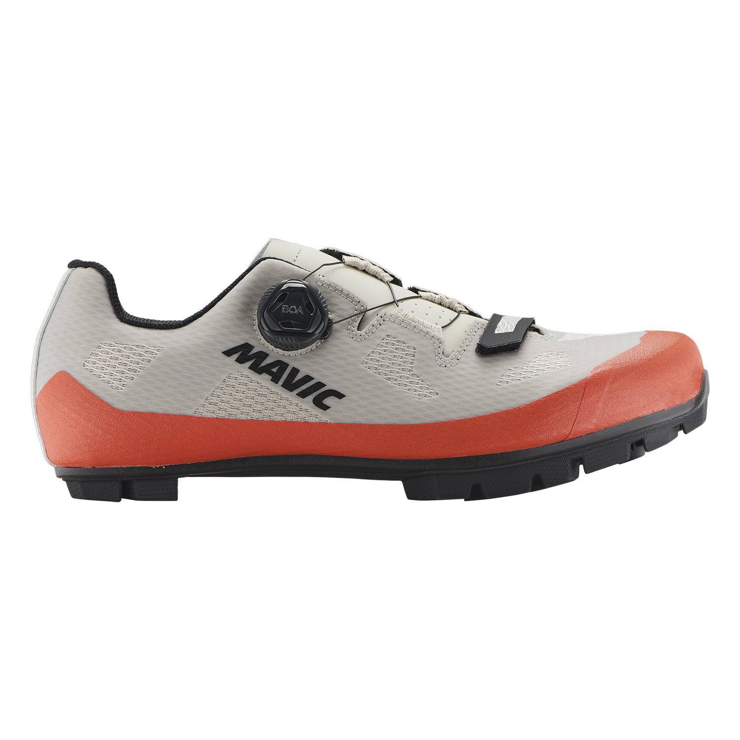 Mavic Crossmax SL II white and orange mountain bike shoes for enduro and freeride, featuring breathable uppers and rugged soles.