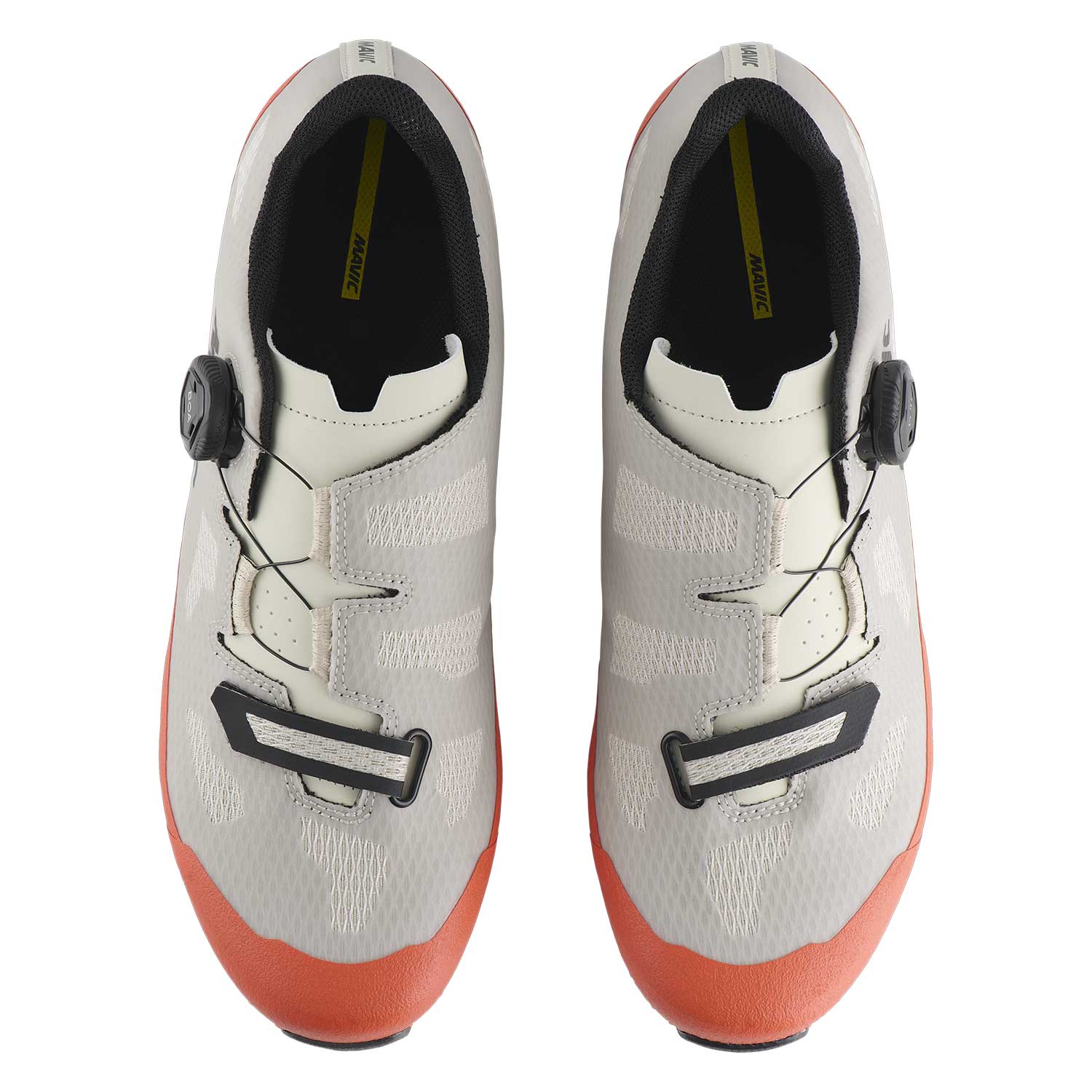 Mavic Crossmax SL II white and orange mountain bike shoes for enduro and freeride, featuring durable design and secure fit.