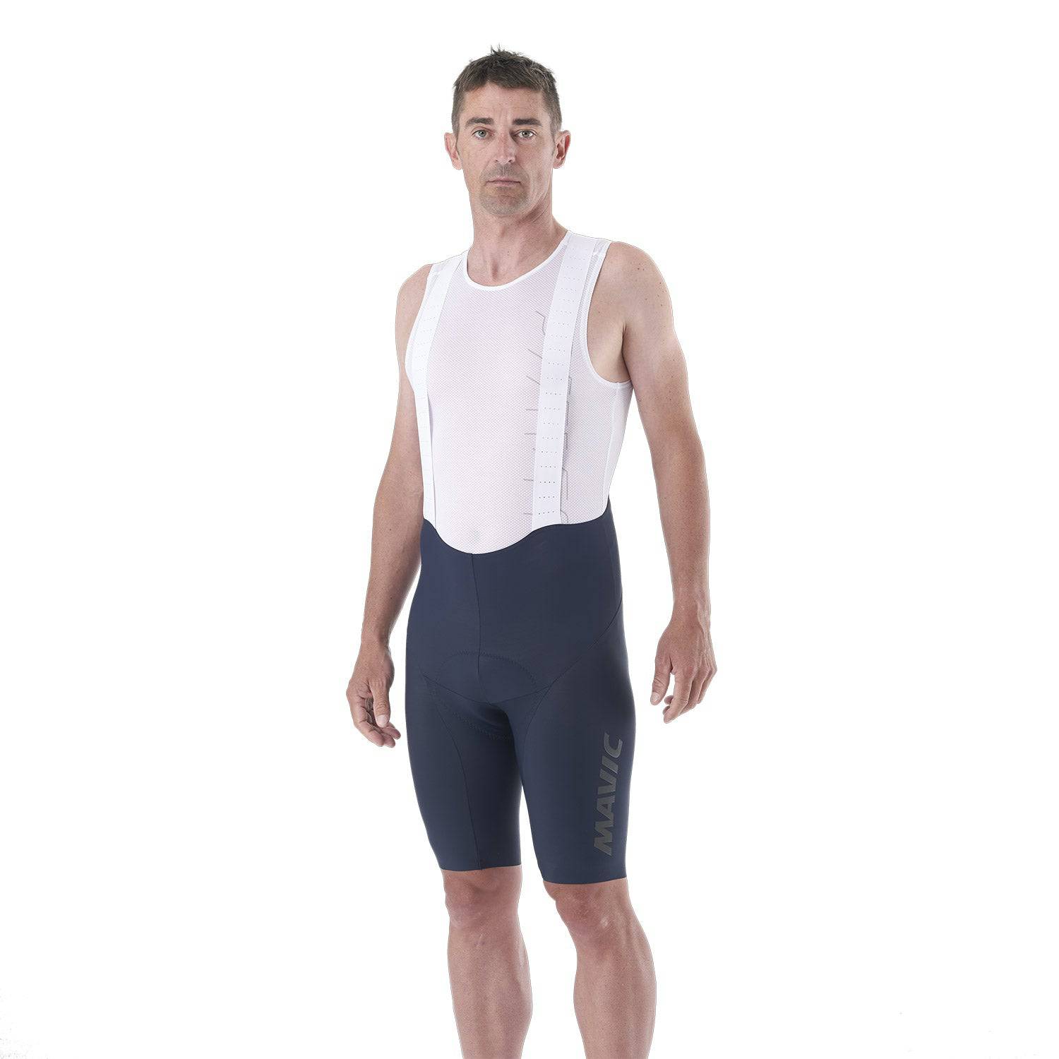 Men's Mavic Ksyrium bib shorts, moisture-wicking cycling clothing with comfortable fit, designed for performance and endurance.