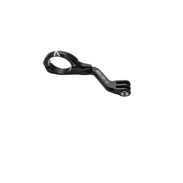 K-Edge Go Big Pro on-center handlebar mount for 31.8mm handlebars in black anodized finish, designed for camera attachment.