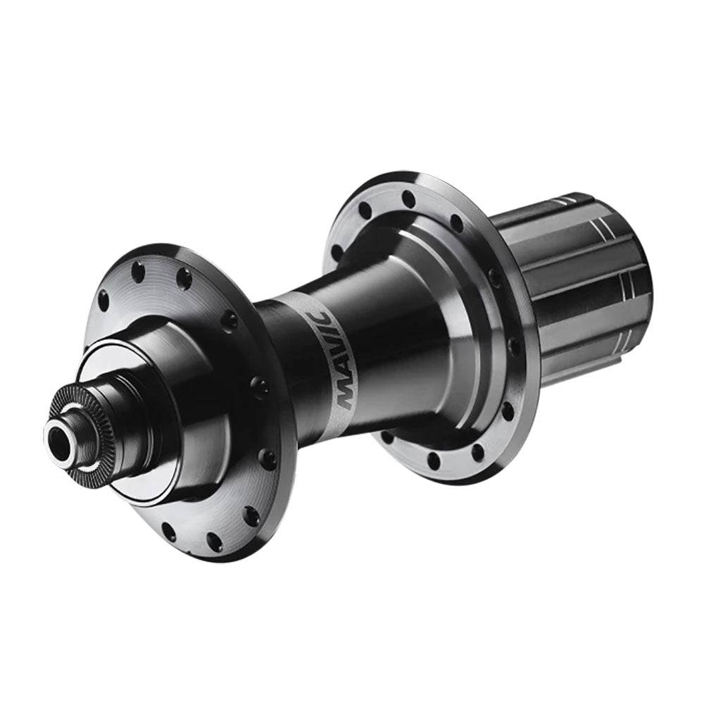 Mavic MR801 Road Classic hub for rim brake bikes with Shimano HG freewheel system, showcasing the black component with branding details.