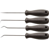 UNIOR awl set with straight and bent blades for piercing and marking in a workshop, metal tools for precision work.