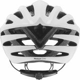 Mavic Aksium Elite white cycling helmet with ventilation openings and reflective highlights for safety and airflow during rides.