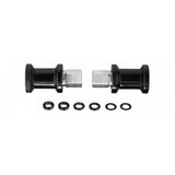Topeak Journey TX Axle Kit for Hub Gears, black and silver, compatible with trailers and child transport, shown with components.