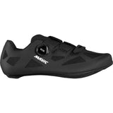 Mavic Cosmic Elite SL road cycling shoes with BOA Fit System and carbon outsole, featuring sleek black design and breathable mesh.