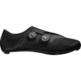 Mavic Cosmic Ultimate road cycling shoes with BOA Fit System and carbon outsole, shown in black with sleek design and secure closure.