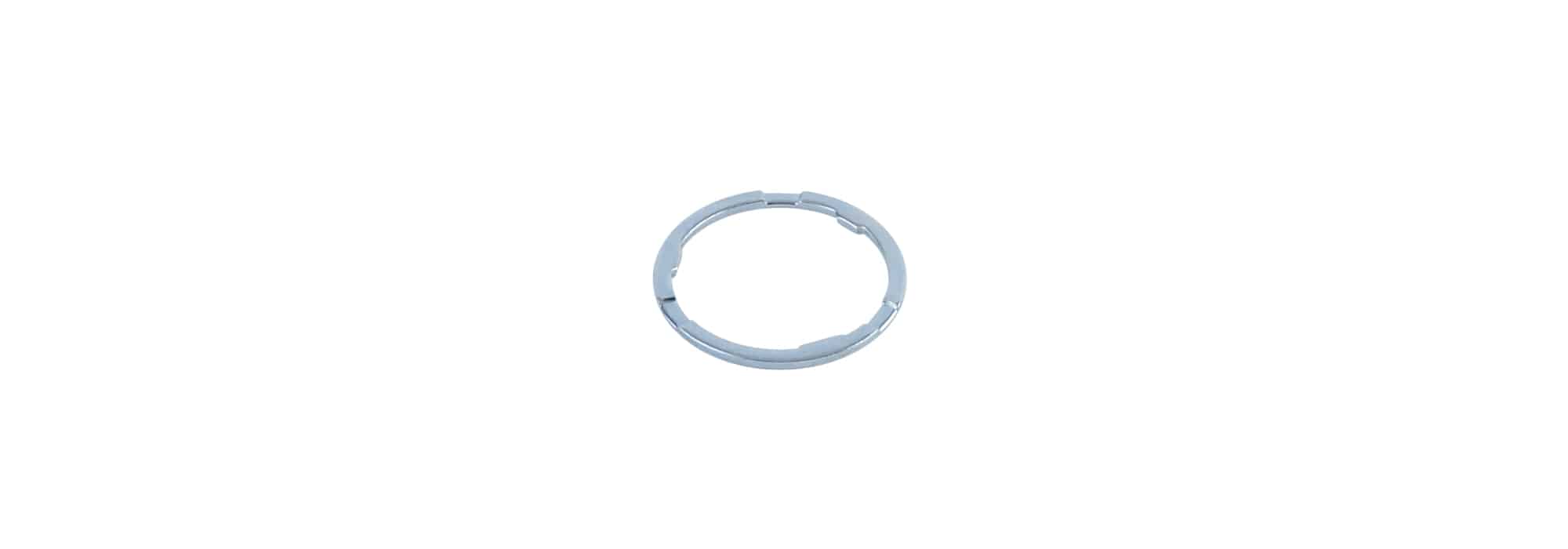 Silver Bontrager Pro 11-Speed Shimano freehub spacer, 1.85mm, designed for Aeolus and Rhythm Pro hubs, component part.