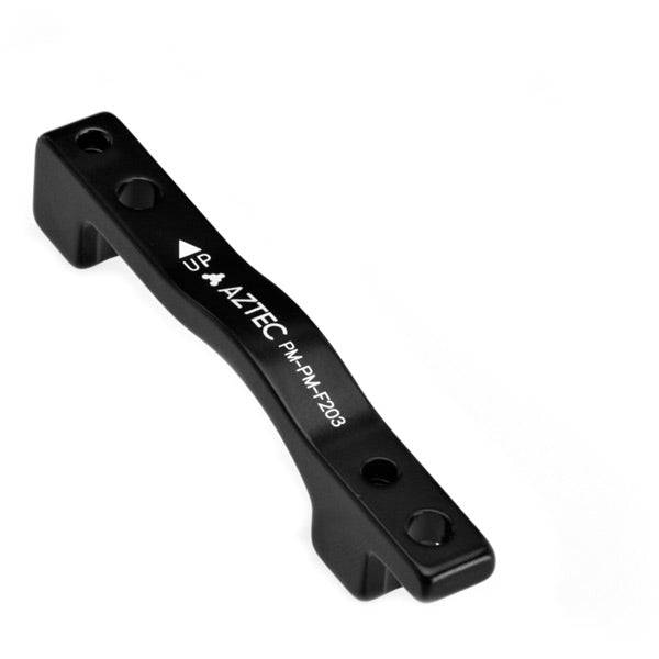 Aztec 160mm post mount adapter for 203mm disc rotors, compatible with hydraulic and mechanical disc calipers.