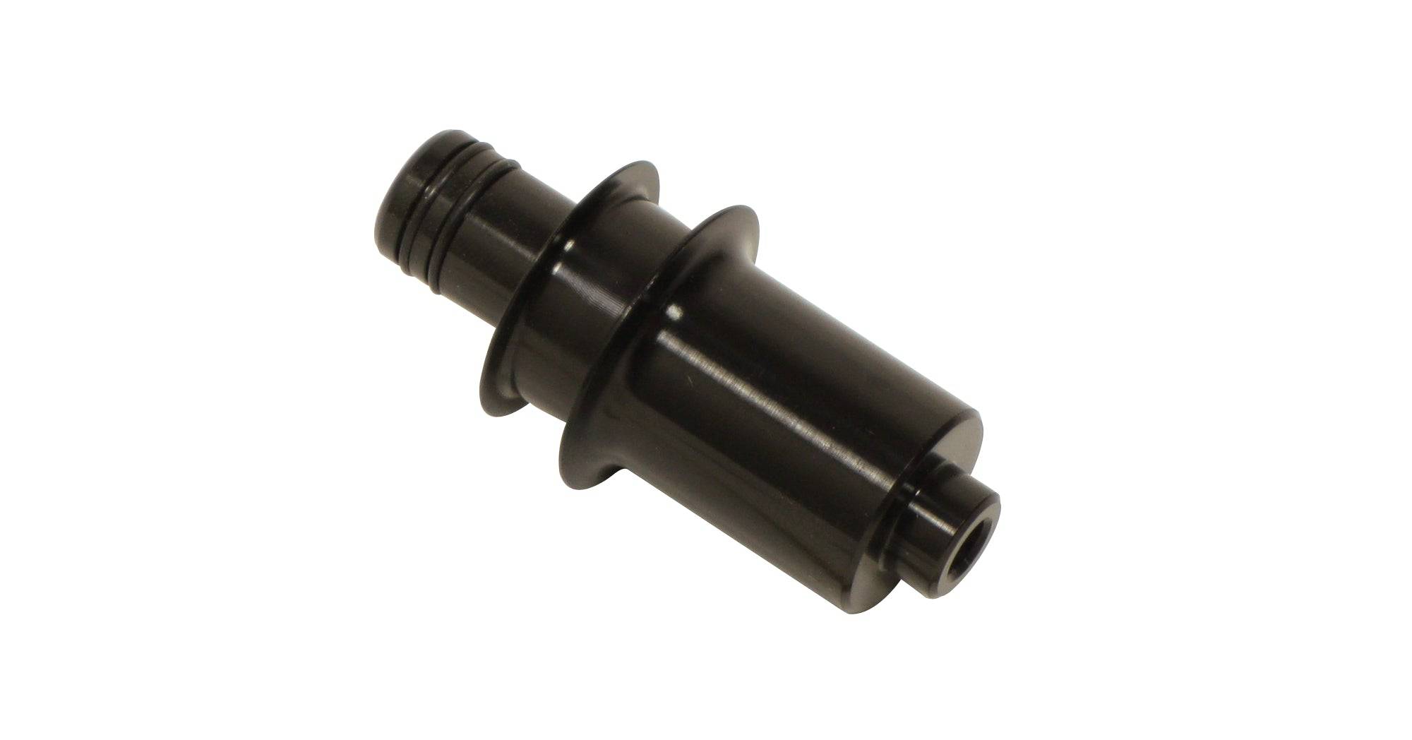 Bontrager DT240 5mm non-drive axle end cap in black for 130mm OLD rear hub replacement, shown on a bike component.