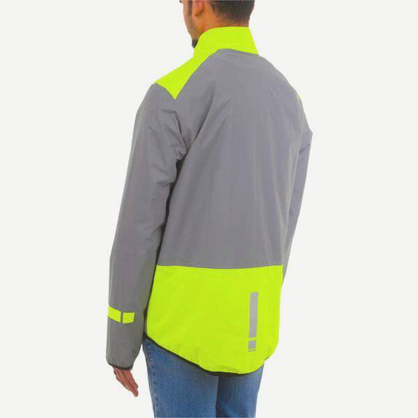 HUMP Men's Ultra Reflect waterproof cycling jacket, windproof and packable, shown in black with reflective accents for visibility.
