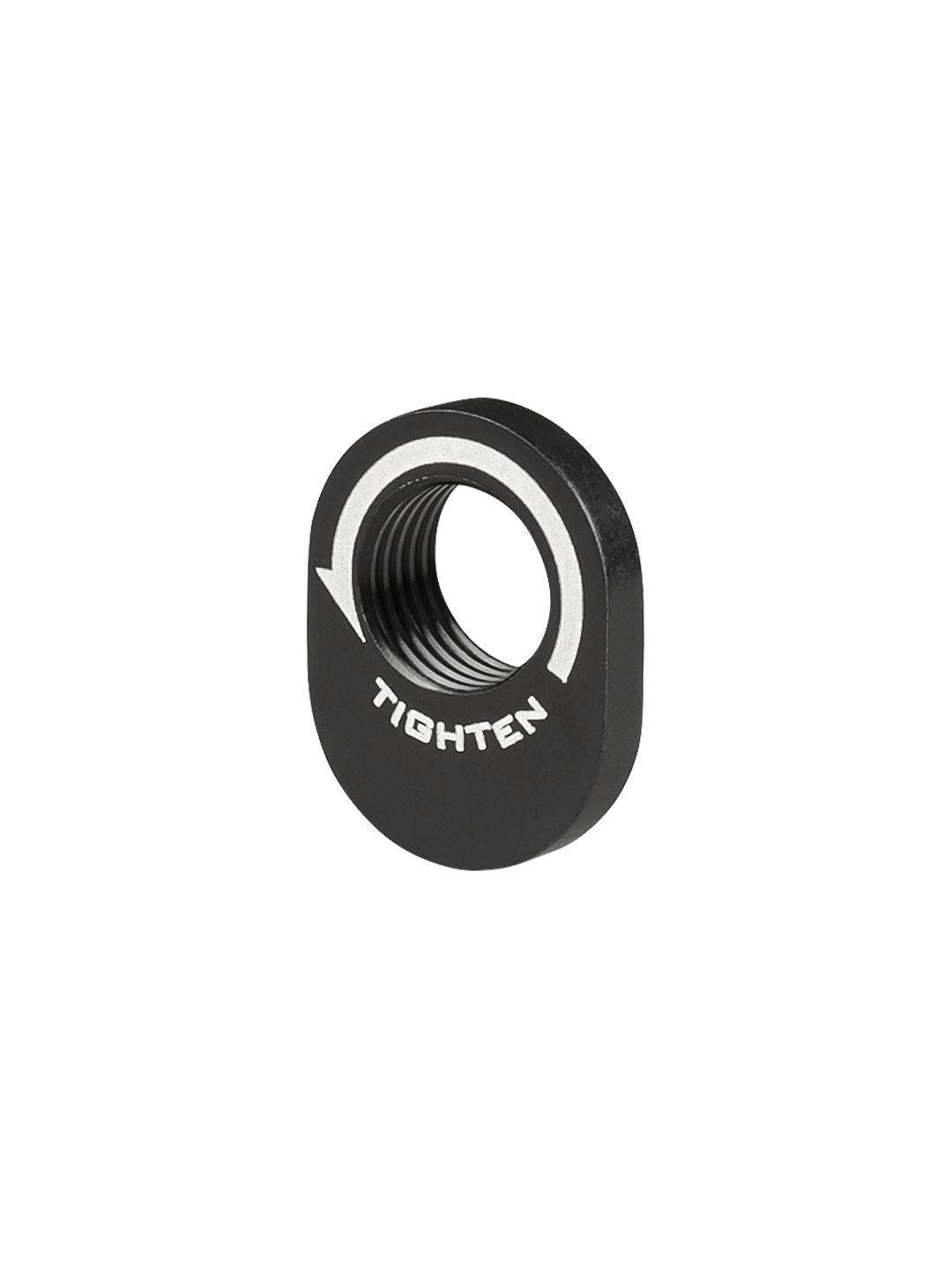 Trek Mino Link seatstay nut M10 x 6mm black for suspension components, shown on a bike part.
