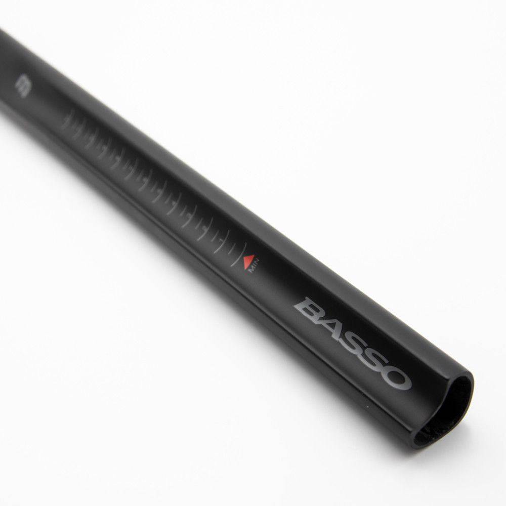 Basso Cuore Carbon Seatpost with 3B Clamp System for Diamante Palta Astra bikes, showing sleek black carbon design.