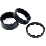 M Part Splined Alloy Headset Spacers 1-1/8 inch, 5 / 10 / 15 mm Black, Pack of 3 | Swinnerton Cycles