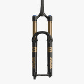 Fox 2027 38 Float MTB fork with Grip X2 and KaboltX110, tapered 44mm steer tube, black finish, front view.