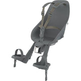 Urban Iki TA-KE front child seat mounted on a bike, weather-resistant and safety-focused bike accessory for children.