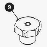 Park Tool 2174 A knob assembly replacement for DT-5 and DT-5.2 workshop bike repair stands, showing the black knob with metal components.