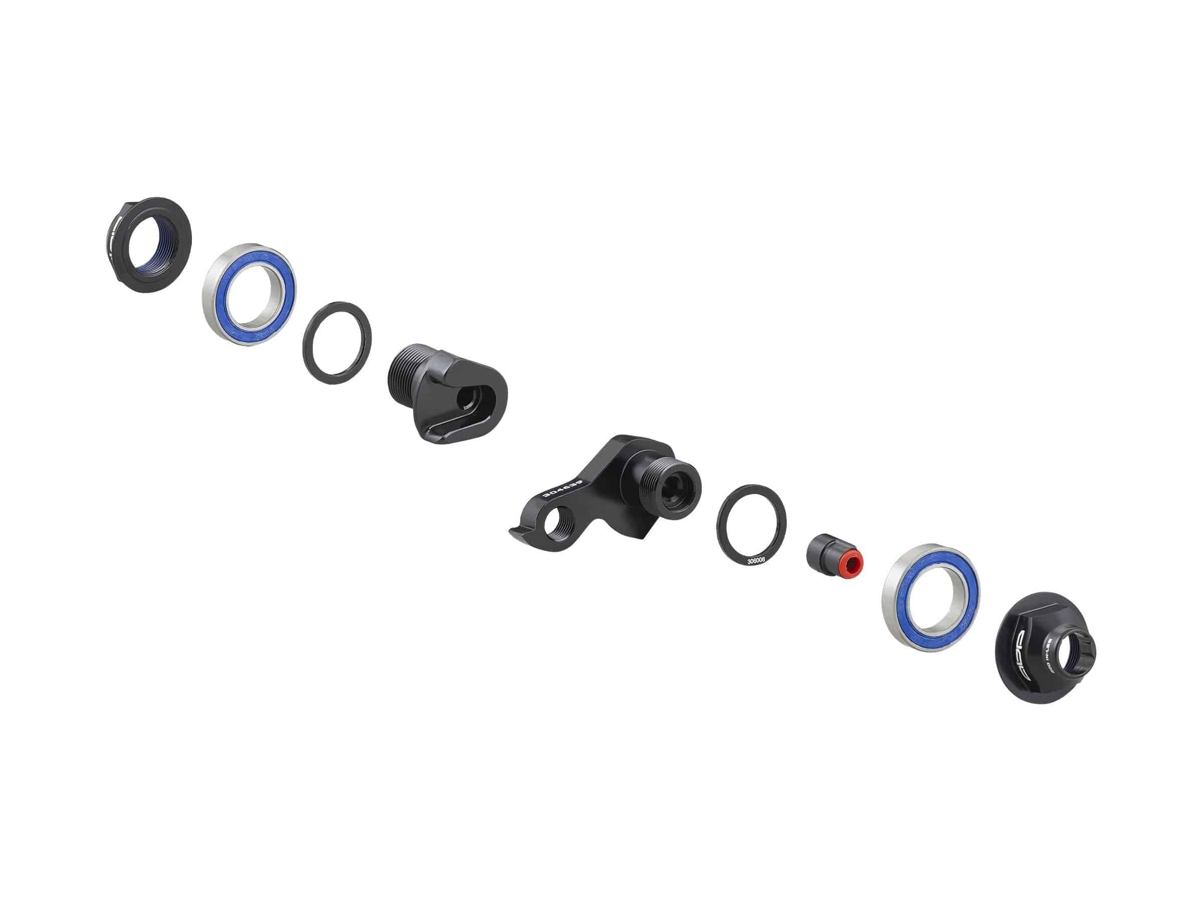 Trek full suspension ABP Convert 135x5 grey rear dropout kit with 135mm quick-release for bike components.