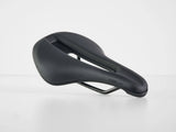 Trek Verse Short Comp bike saddle in black, ergonomic unisex seat with 250mm length and 155mm width, bike component.