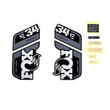 Fox Fork 34 Decal Kit: E-Bike + P-S Grey Logo Matte Black 2021 | Swinnerton Cycles