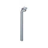 System Ex Alloy Silver Bike Seatpost with single adjuster bolt, 400mm length, designed for bike components and easy height adjustment.