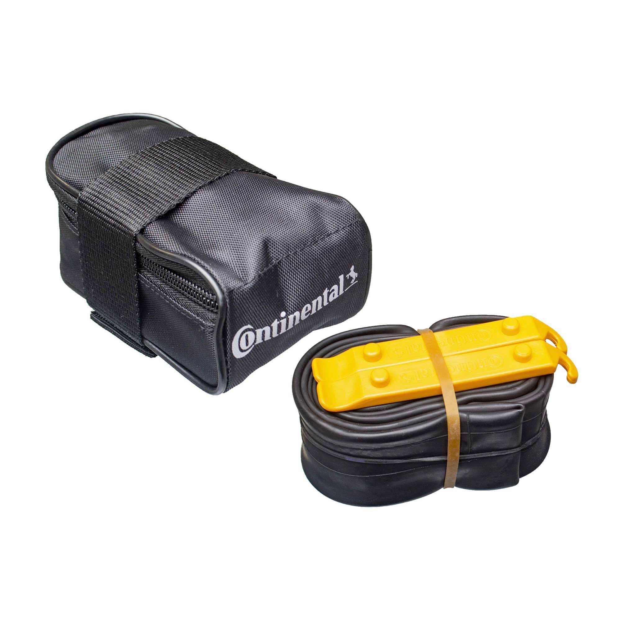 Continental MTB Saddle Bag with MTB 27.5 x 1.75x2.5 Presta 42mm Valve Tube and 2 Tyre Levers: BLACK | Swinnerton Cycles