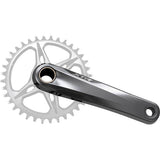 Shimano XTR FC-M9100 12-speed crankset with 52mm chainline and no chainring, showing crank arms and spindle.