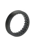 Bontrager DT240 rear hub aluminum ring nut in grey, designed for 130/135mm OLD bicycle wheel components.