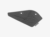 Black Trek Marlin+ motor access cover with installation bolts for 2024 model, shown installed on the bicycle frame.