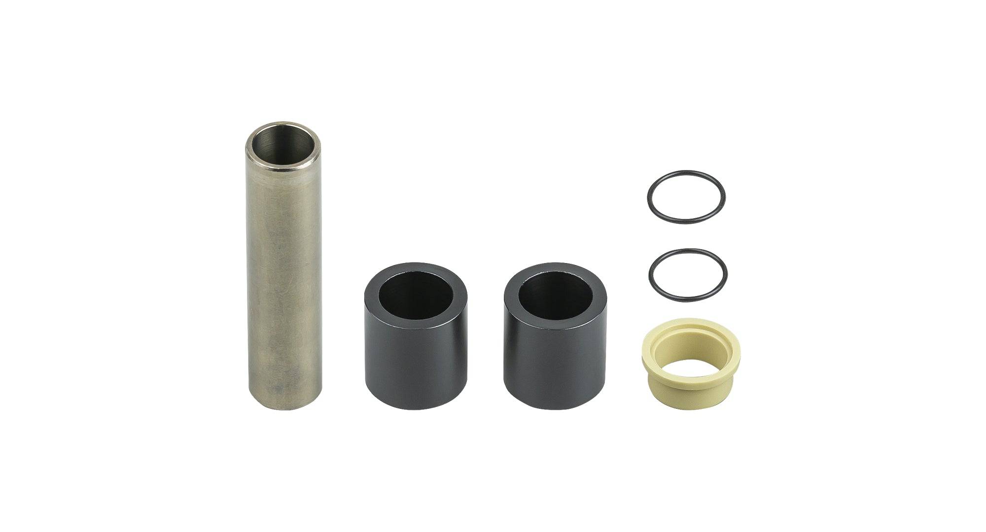 Trek Fox rear shock mounting hardware kit with black components, 54 x 10 mm for suspension upgrade, shown in the image.