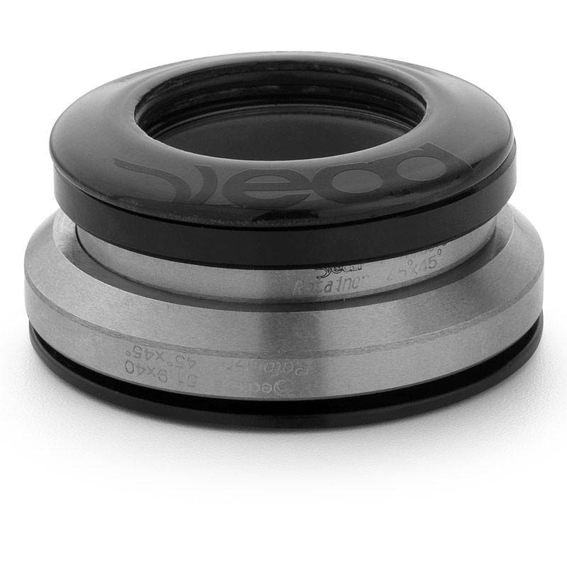 Deda In-5 1 1/2" HSS integrated headset for tapered road and mountain bike forks, shown installed on a bike component.