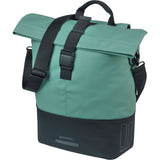 Waterproof Basil Cove Shopper bike bag with MIK hooks, designed for urban commuters, showcasing its sleek, durable accessory features.