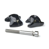 Ritchey WCS Alloy 1-Bolt Rail Clamp for seatpost saddle rail adaptation, close-up of the lightweight bike component.