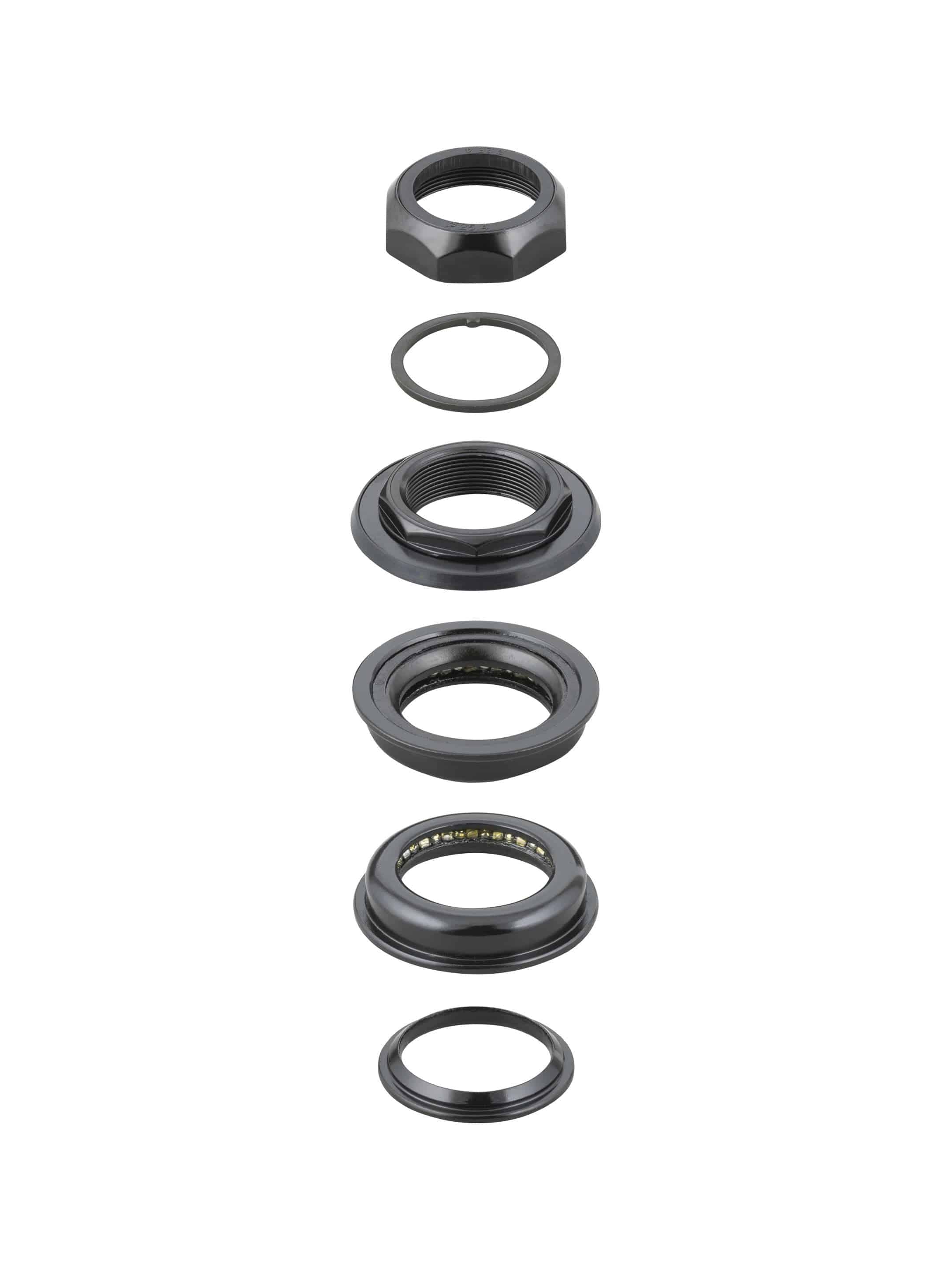 Trek VP Components MH305C 28.6mm threaded bike headset in black, showing the durable metal construction and threading details.