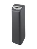 Trek Fetch+ 4 battery cover in black and silver, a protective component for e-bike batteries, shown in close-up.
