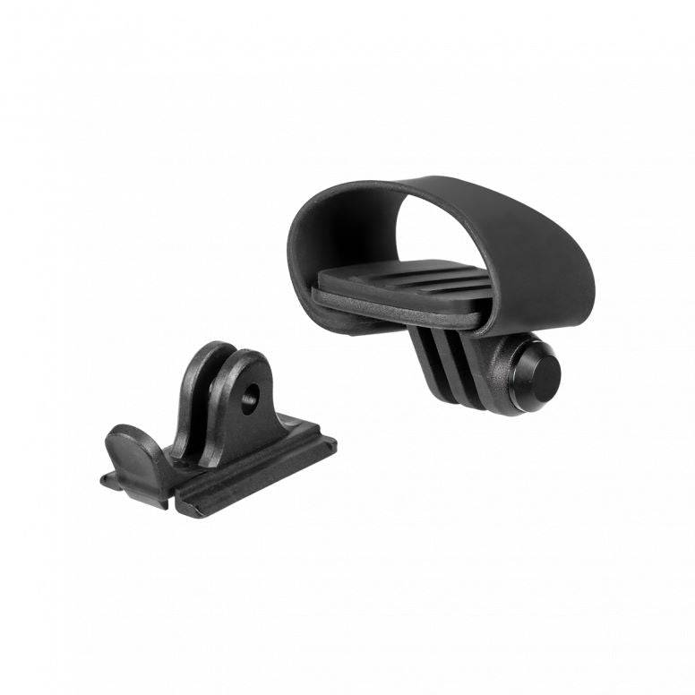 Topeak stem multi-mount in black for front lights and GoPro cameras, bike handlebar accessory for secure attachment.