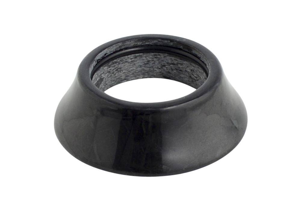 Trek Domane SLR headset top cover in carbon for front IsoSpeed system, bike frame component with sleek black finish.