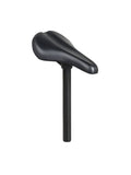 Trek Precaliber 16 bike saddle with integrated seatpost in black, showing the 205mm x 128mm lightweight component for kids' bikes.