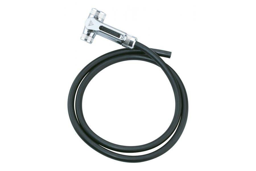 Topeak Twinhead DX upgrade kit for Presta and Schrader valves, black pump accessory with dual valve adapters.