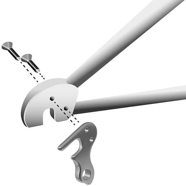 M Part gear hanger for bikes, durable replacement component compatible with various bike brands, shown in the image.