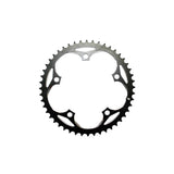 Black SRAM 48T 130mm BCD 5-bolt road and track bike chainring for bicycle components, compatible with SRAM cranksets.