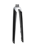 Trek Madone SLR 7 700C road bike forks with disc brake mounts, lightweight carbon components for high-performance cycling.