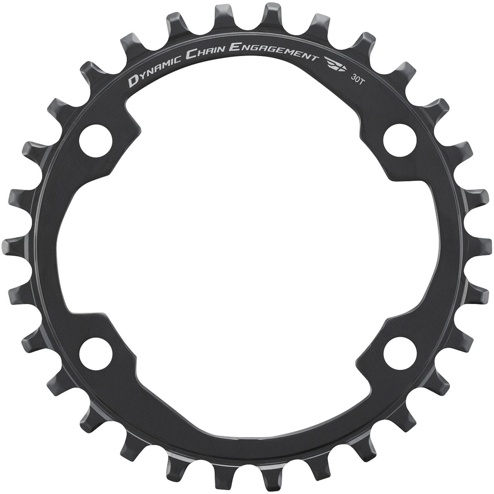 Shimano CUES FC-U6000-1 11/10/9 speed single chainring for mountain and urban bikes, shown on a bike component.