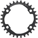 Shimano CUES FC-U6000-1 11/10/9 speed single chainring for mountain and urban bikes, shown on a bike component.