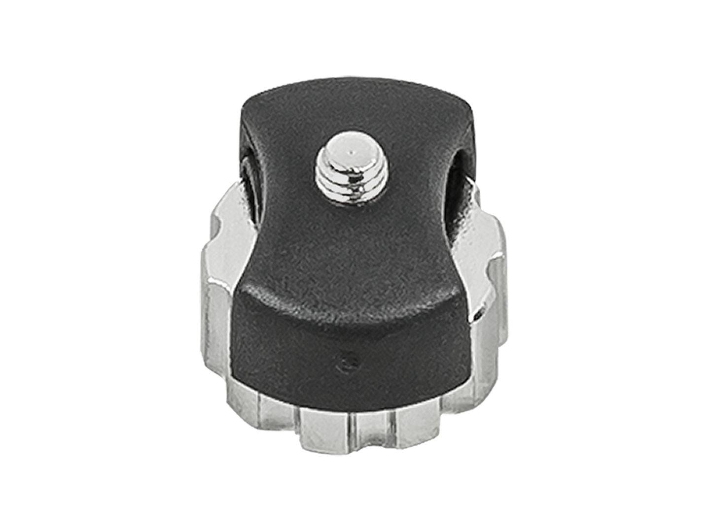 Black and silver Bontrager threaded wheel magnet for universal speed sensor, designed for bike components and accessories.
