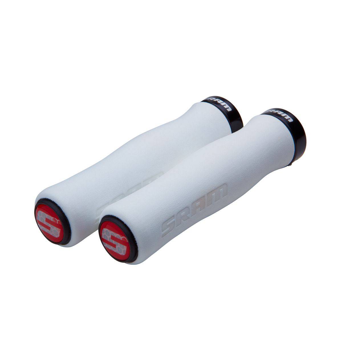 SRAM Locking Grips Contour Foam 129mm White with Single Black Clamp and End Plugs: | Swinnerton Cycles