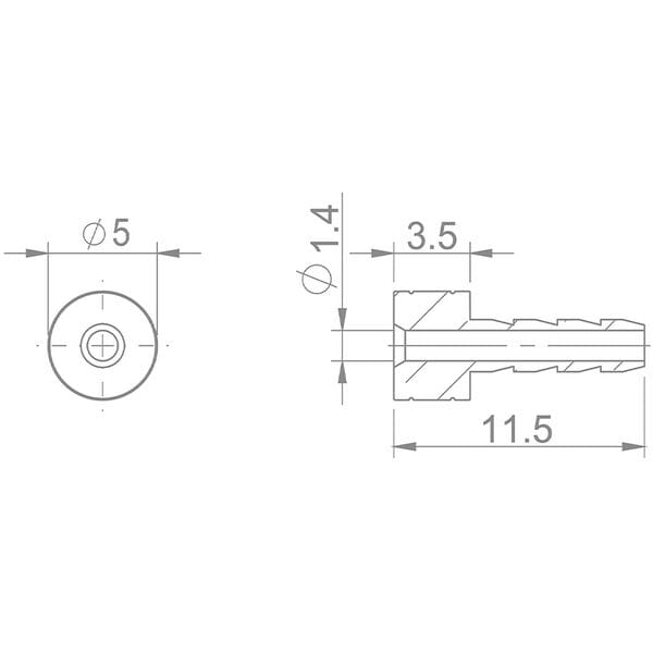 Aztec Needle 2.1mm brake spares, 8-piece set, for Avid bike brakes, showing close-up of metal components.